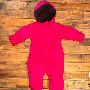 GAP Infant Hooded Snowsuit in Bright Pink
